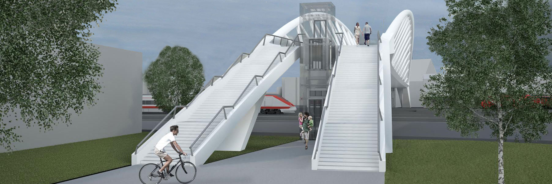 Railway station footbridge (Bahnhofsbrücke) in Heilbronn