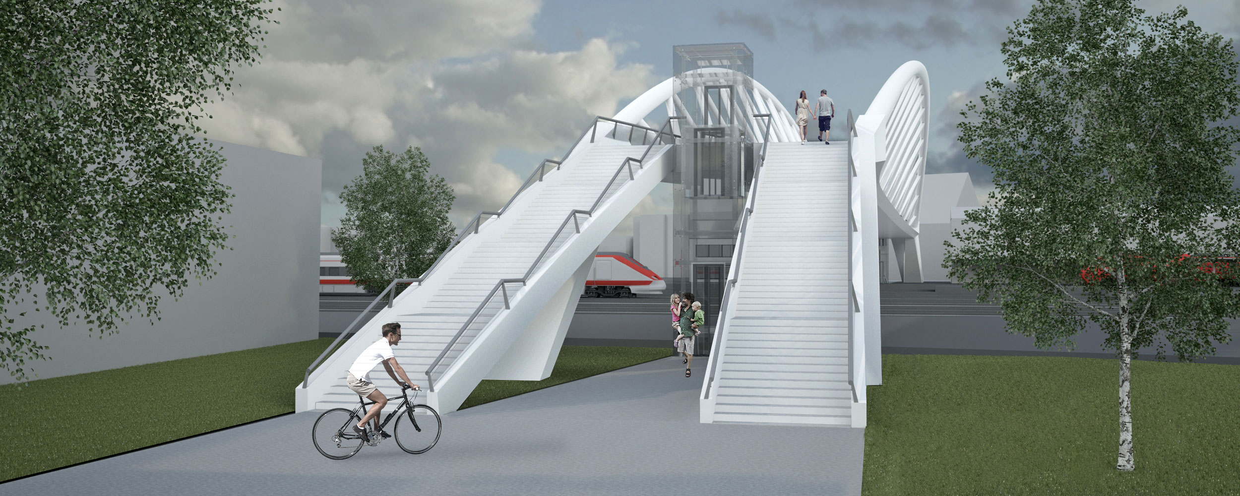 Railway station footbridge (Bahnhofsbrücke) in Heilbronn