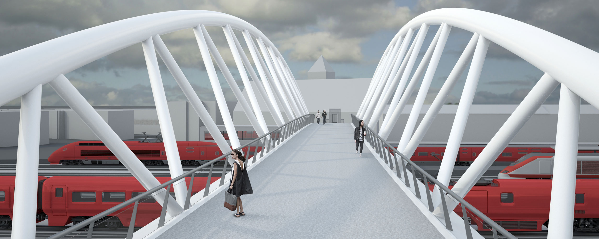 Railway station footbridge (Bahnhofsbrücke) in Heilbronn