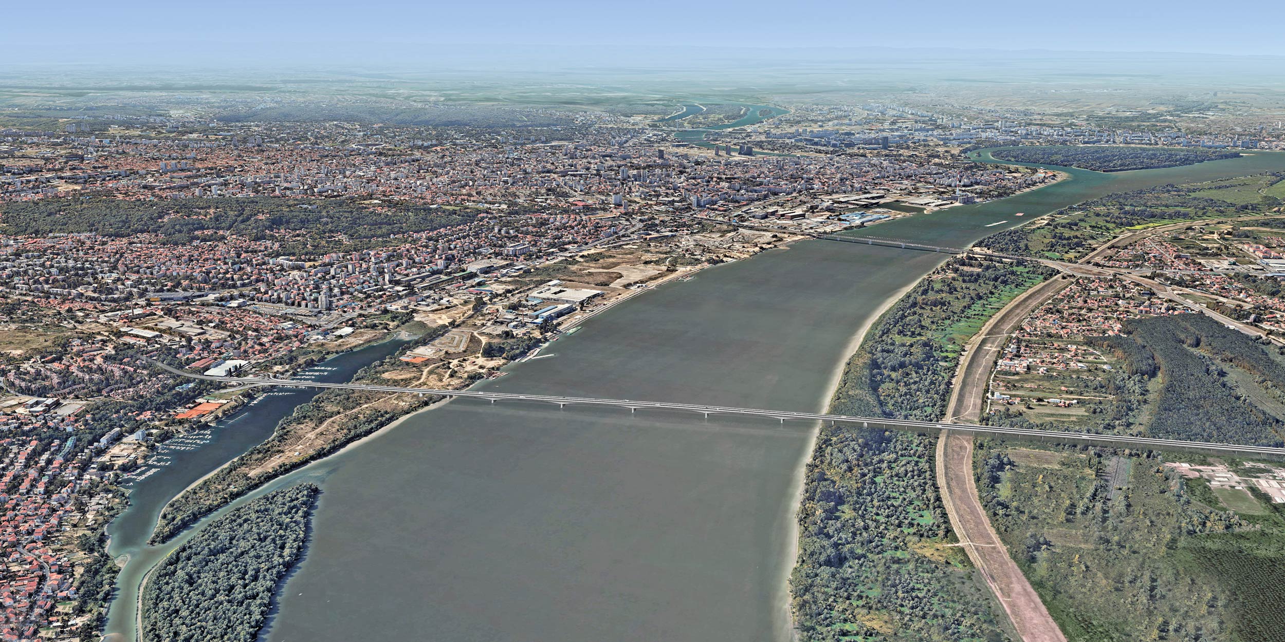 Mega bridge over the Danube in Belgrade