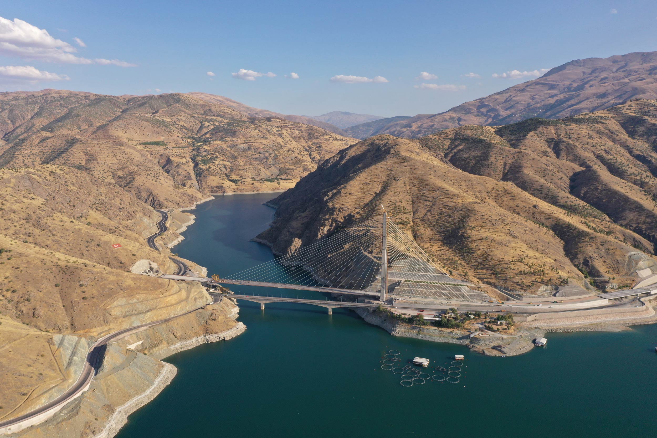 Grand opening of the Kömürhan Bridge over the Euphrates River in Turkey
