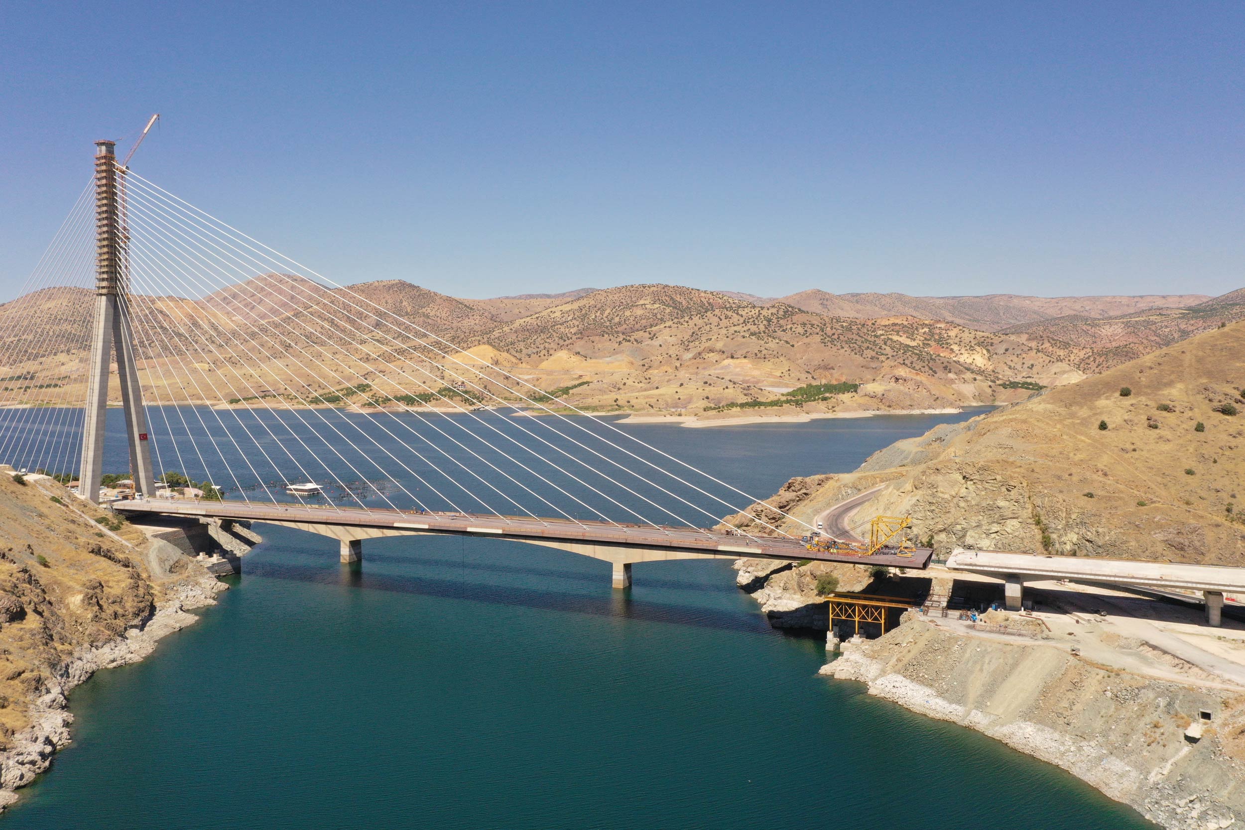 Grand opening of the Kömürhan Bridge over the Euphrates River in Turkey