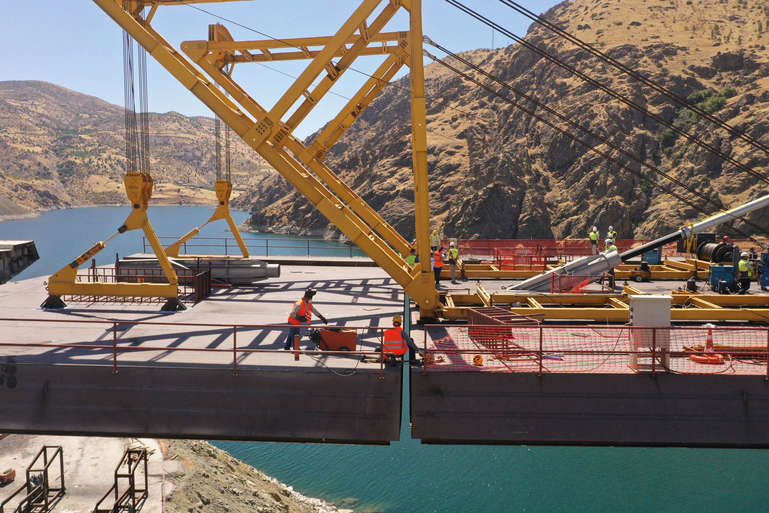 Grand opening of the Kömürhan Bridge over the Euphrates River in Turkey