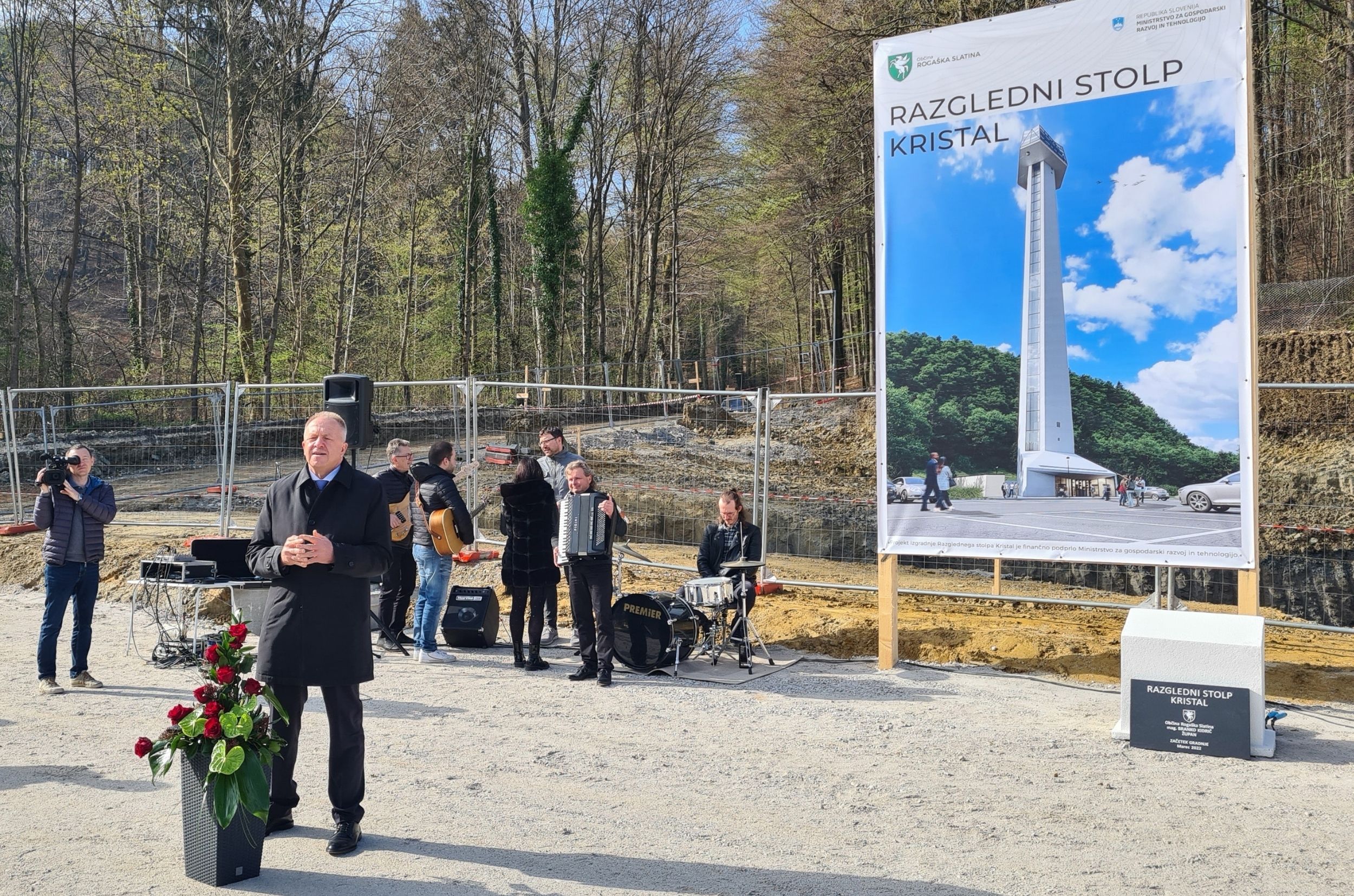 Foundation stone ceremony for the Kristal observation tower