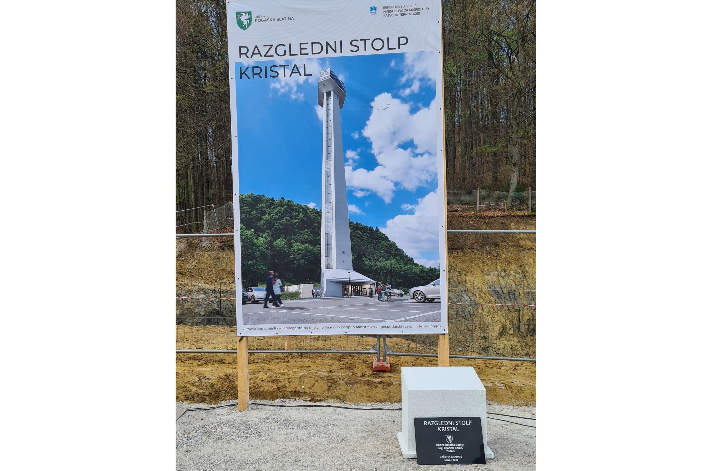 Foundation stone ceremony for the Kristal observation tower