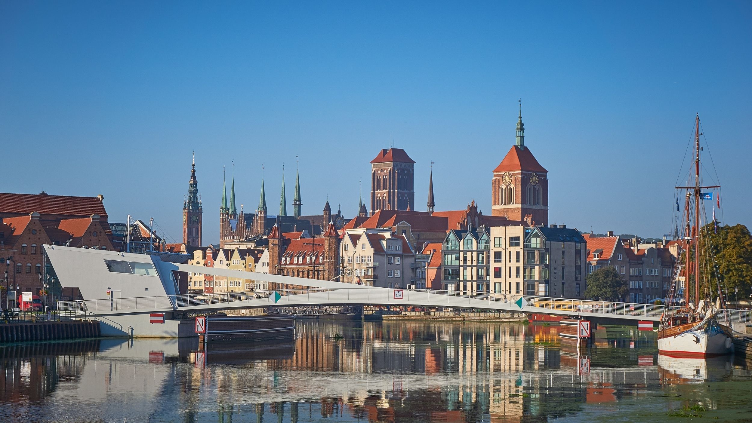 Five-year inauguration anniversary of drawbridge over the River Motława in Gdańsk