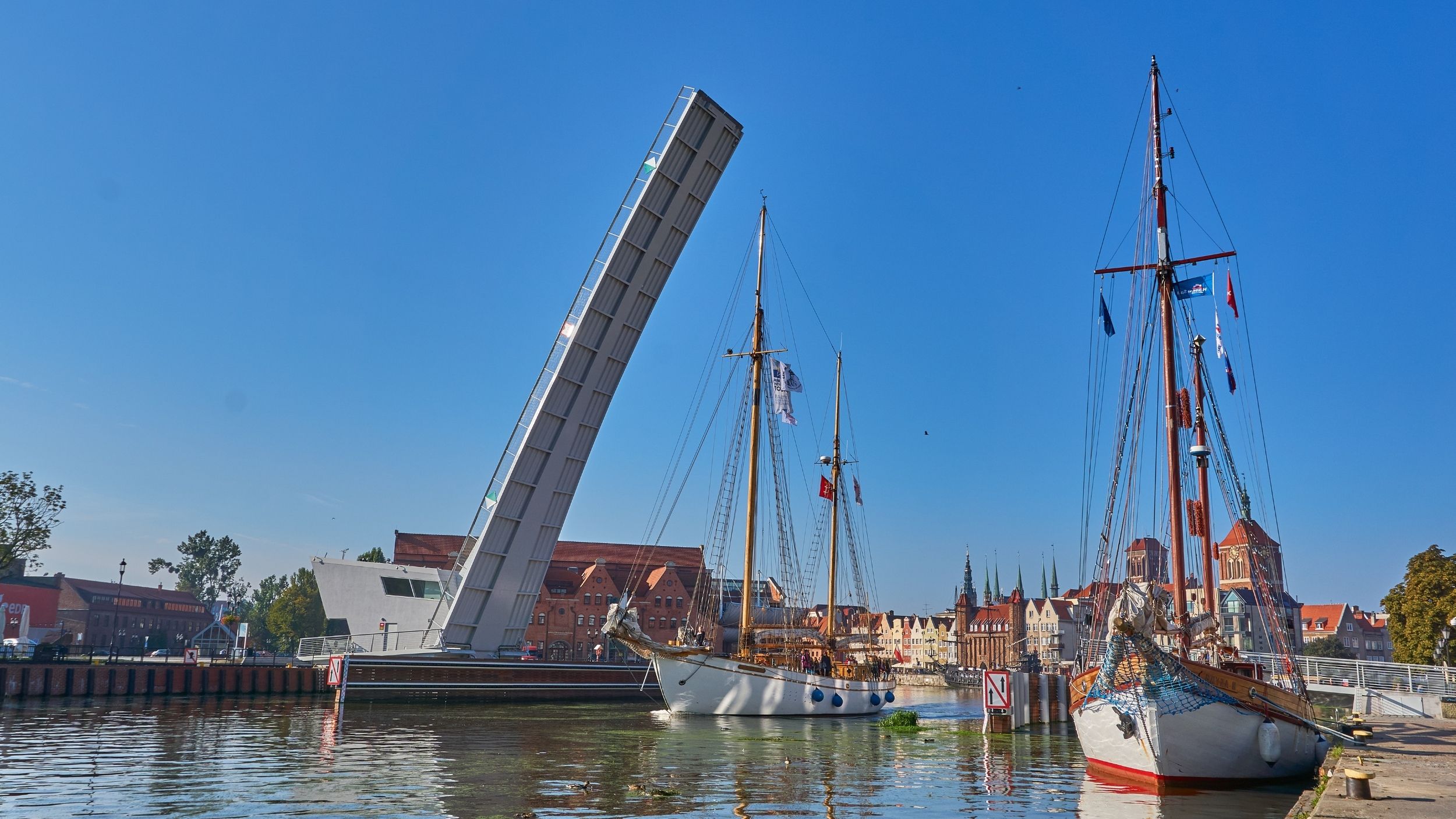 Five-year inauguration anniversary of drawbridge over the River Motława in Gdańsk