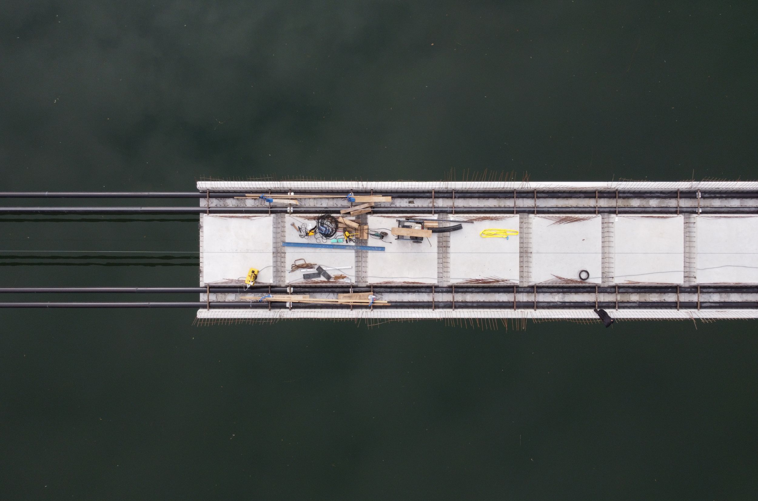 Placing of precast elements of the Foot and Cycle Bridge in Irča vas