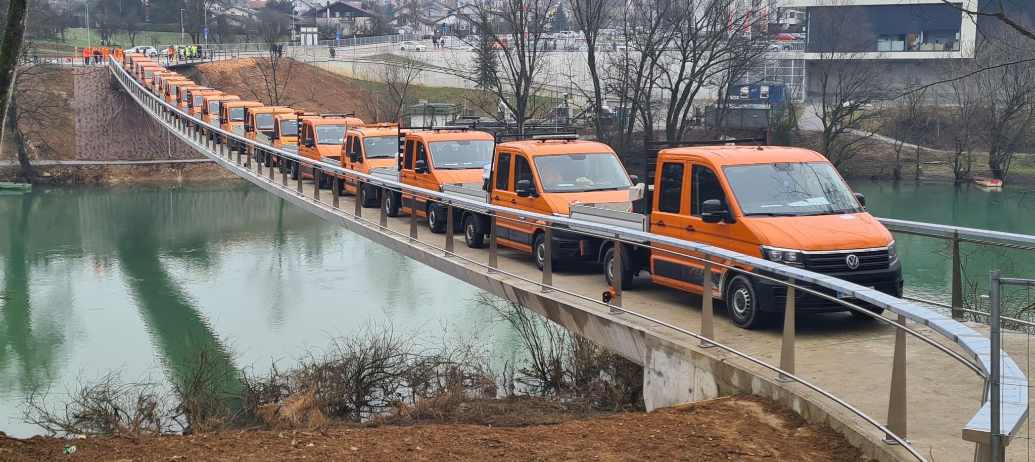 Load testing of Foot and Cycle Bridge in Irča vas
