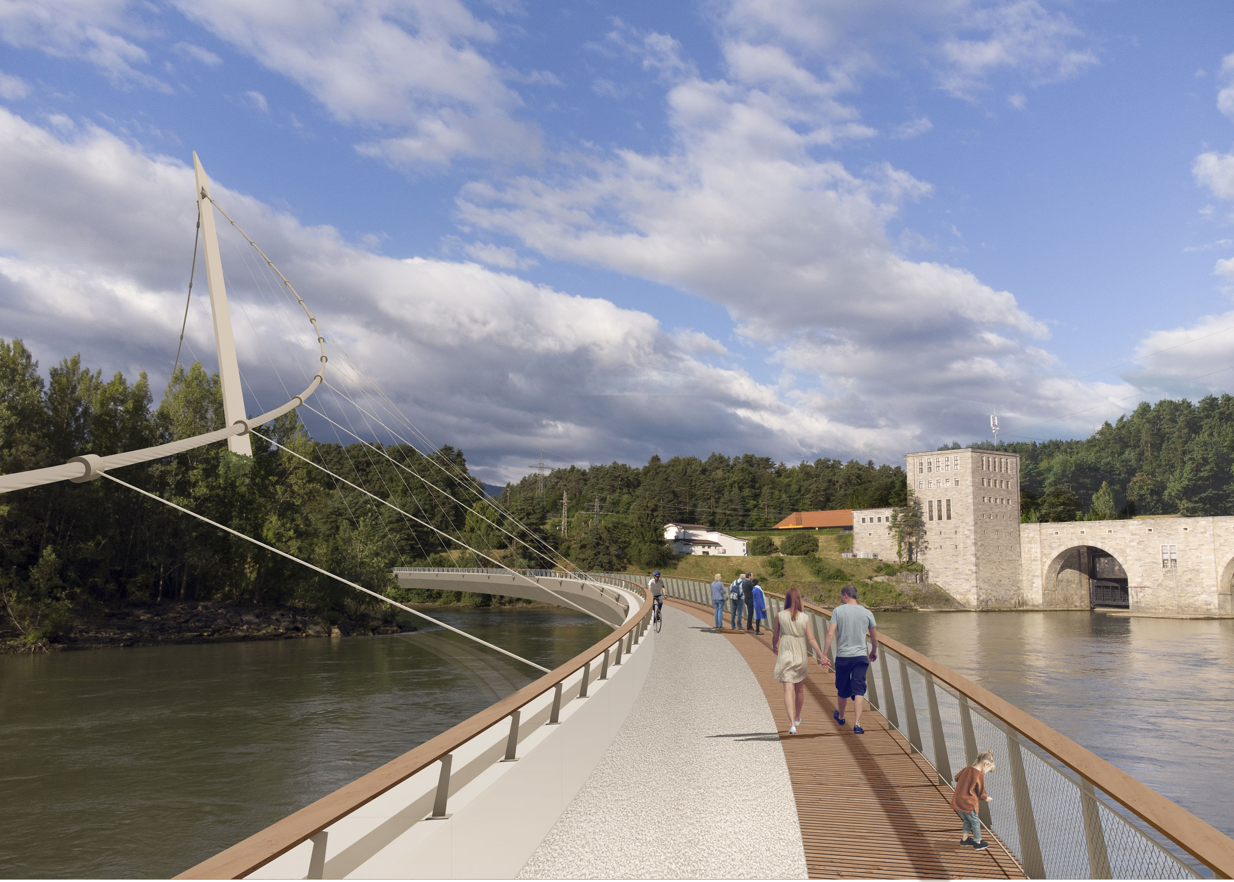 Ponting’s design competition entry for a new footbridge across the Island of Maribor at all entries exhibition