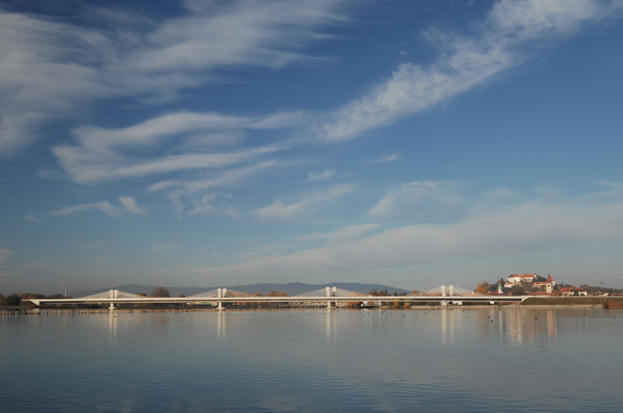 Puh Bridge over Drava in Ptuj