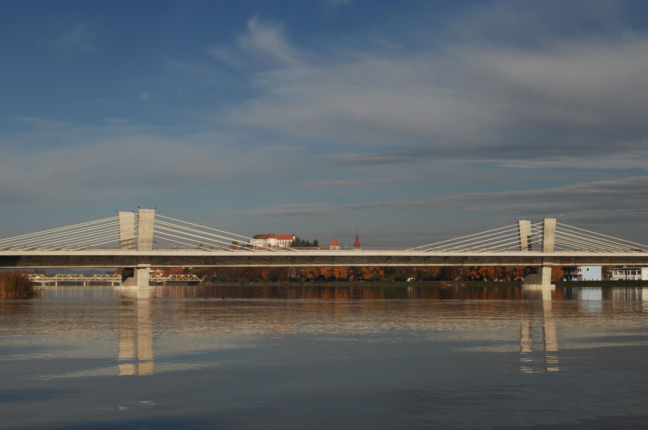 Puh Bridge over Drava in Ptuj