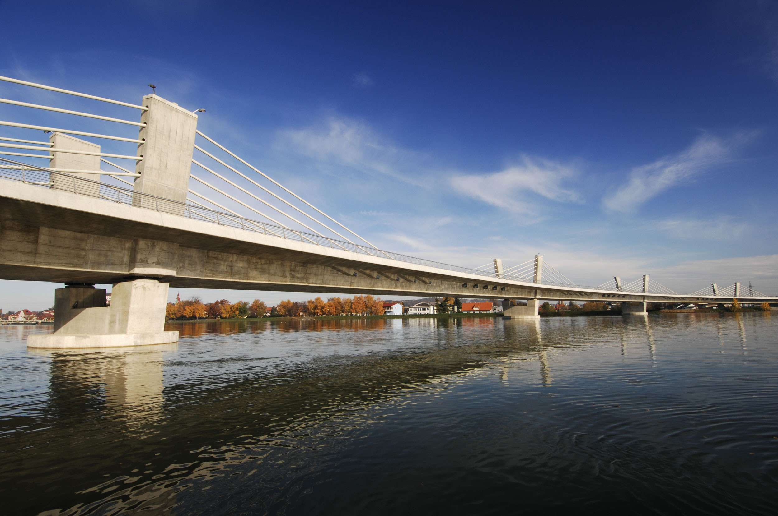 Puh Bridge over Drava in Ptuj