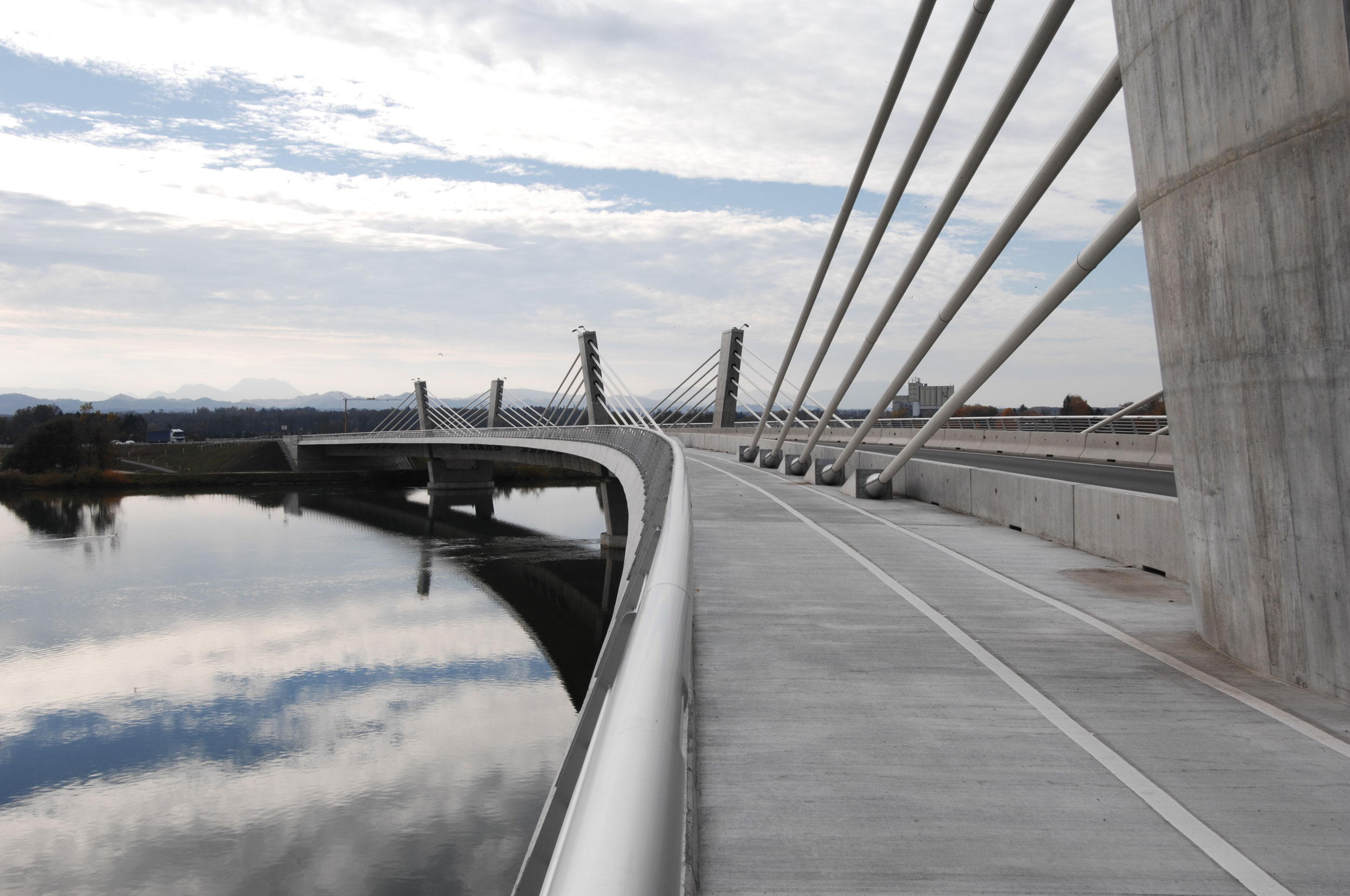 Puh Bridge over Drava in Ptuj