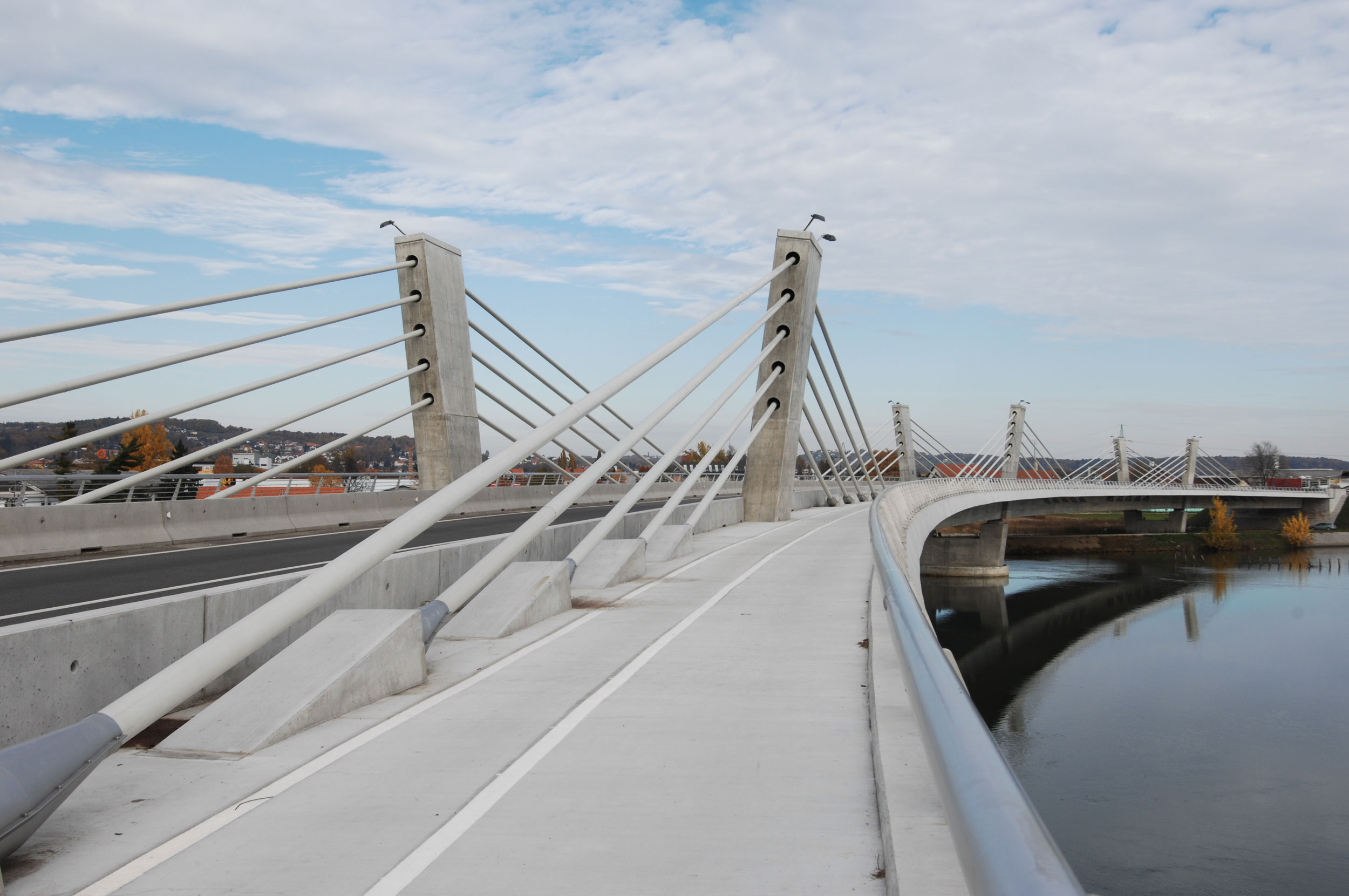 Puh Bridge over Drava in Ptuj