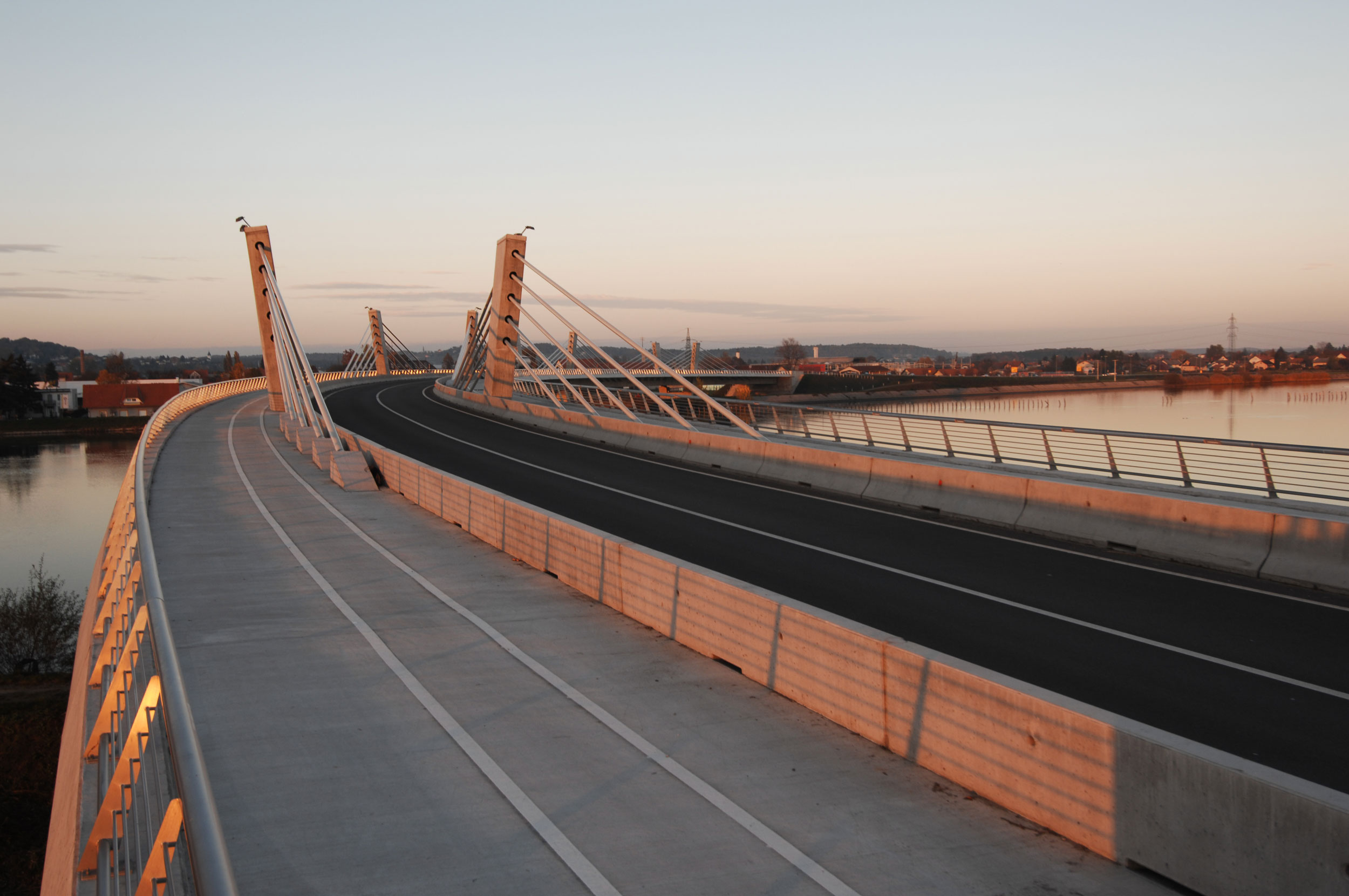 Puh Bridge over Drava in Ptuj