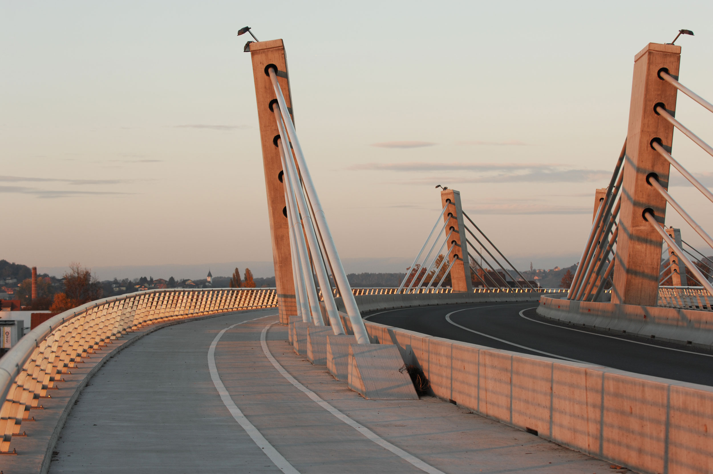 Puh Bridge over Drava in Ptuj