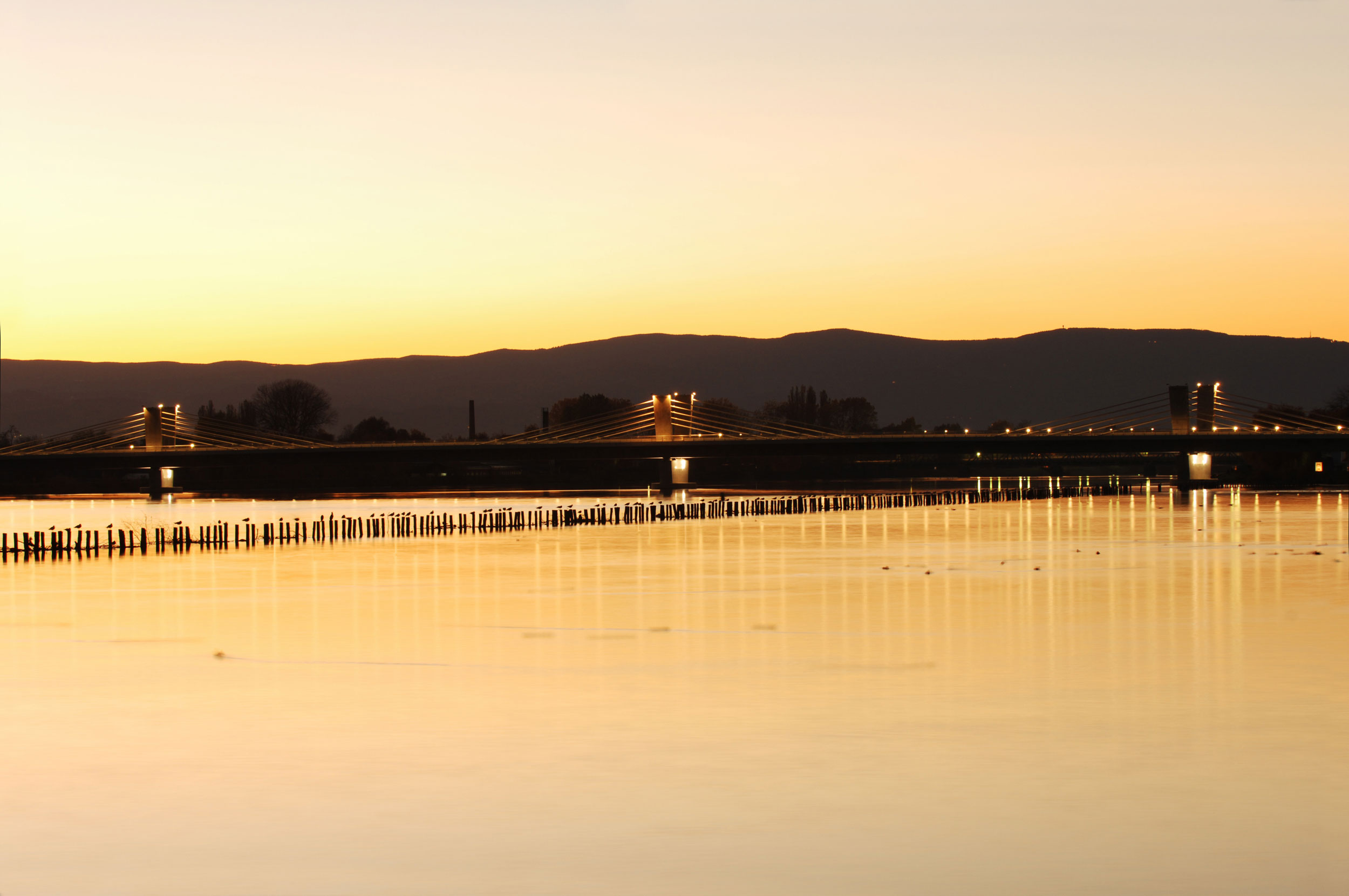 Puh Bridge over Drava in Ptuj
