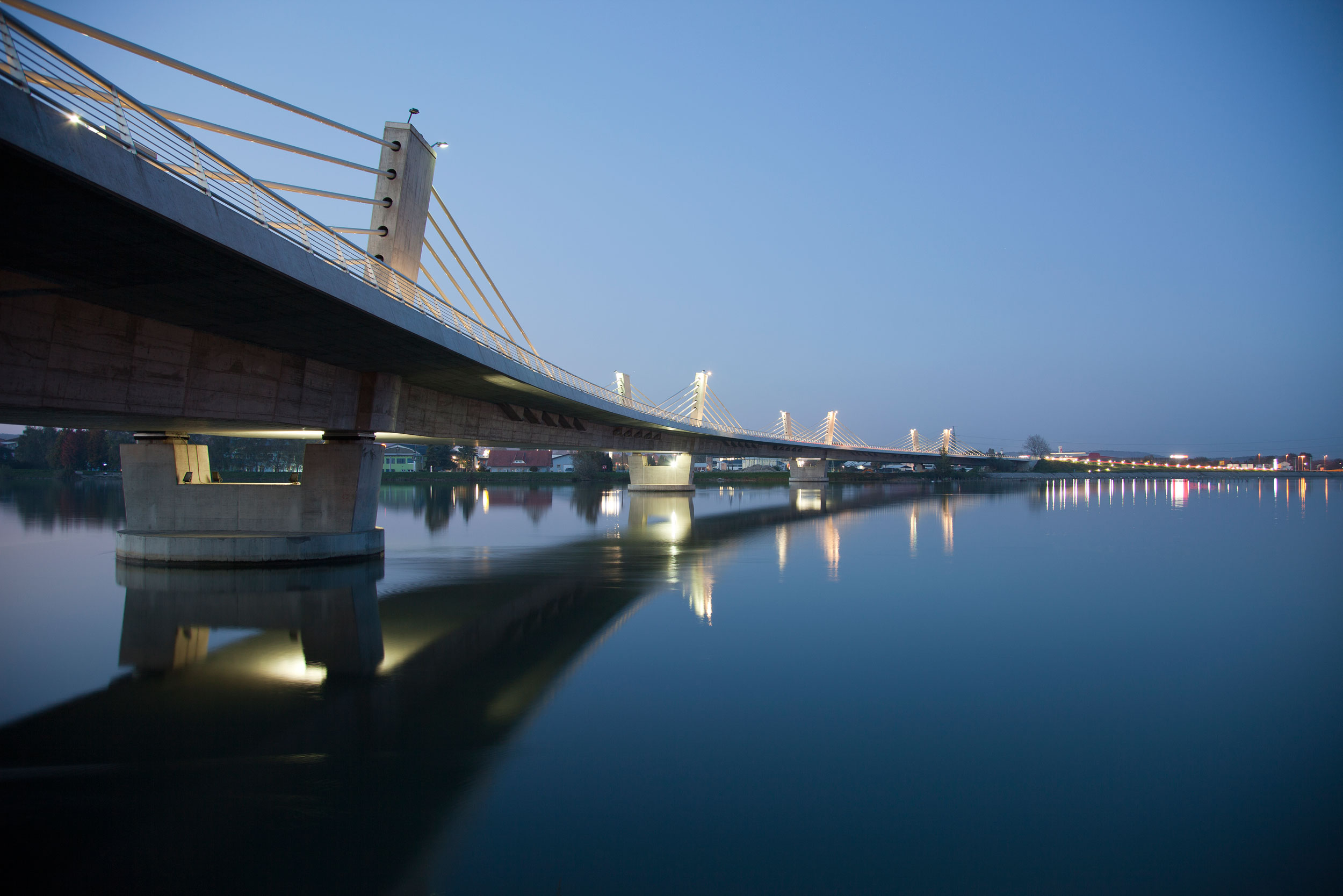 Puh Bridge over Drava in Ptuj