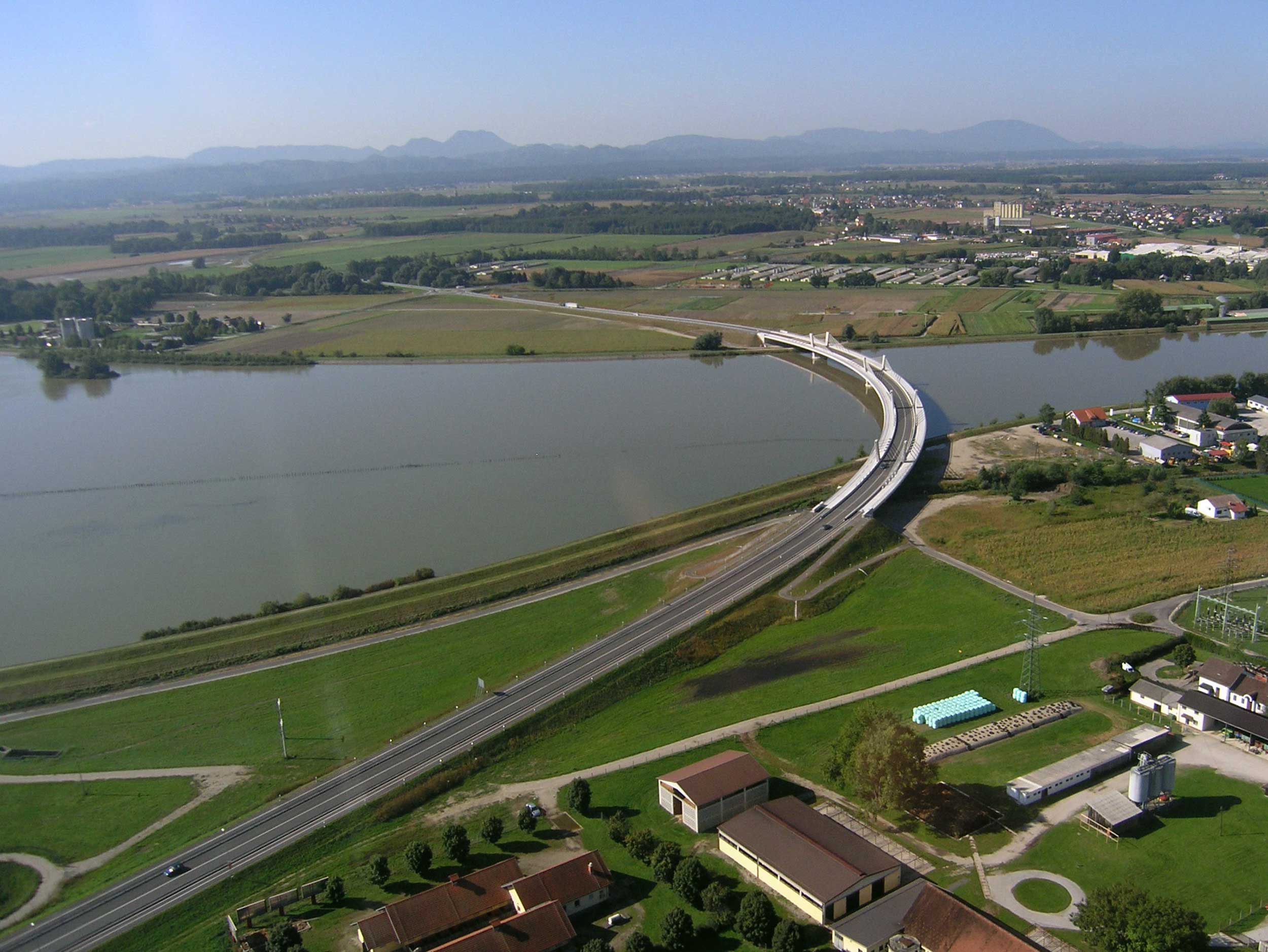 Puh Bridge over Drava in Ptuj