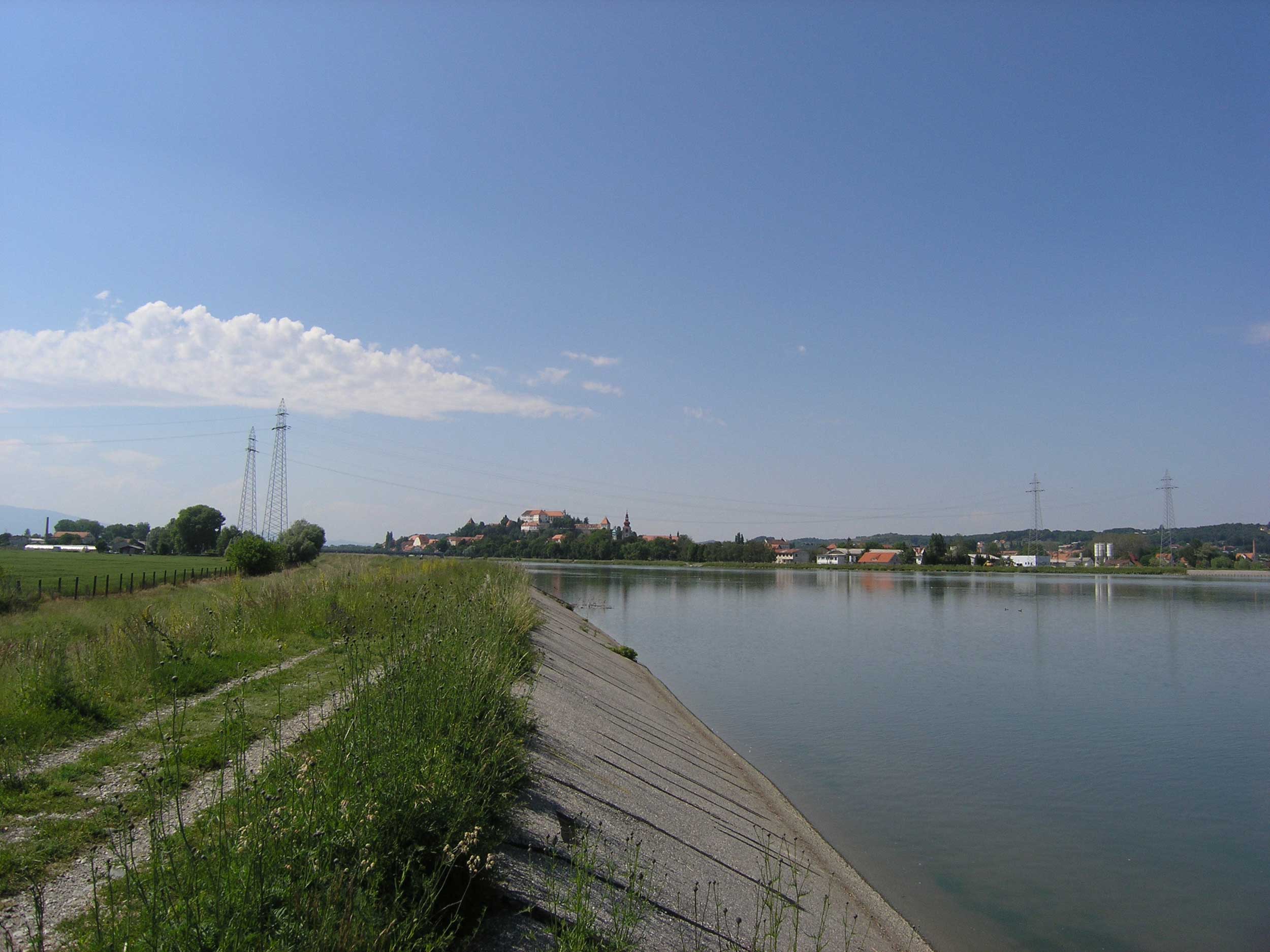 Puh Bridge over Drava in Ptuj
