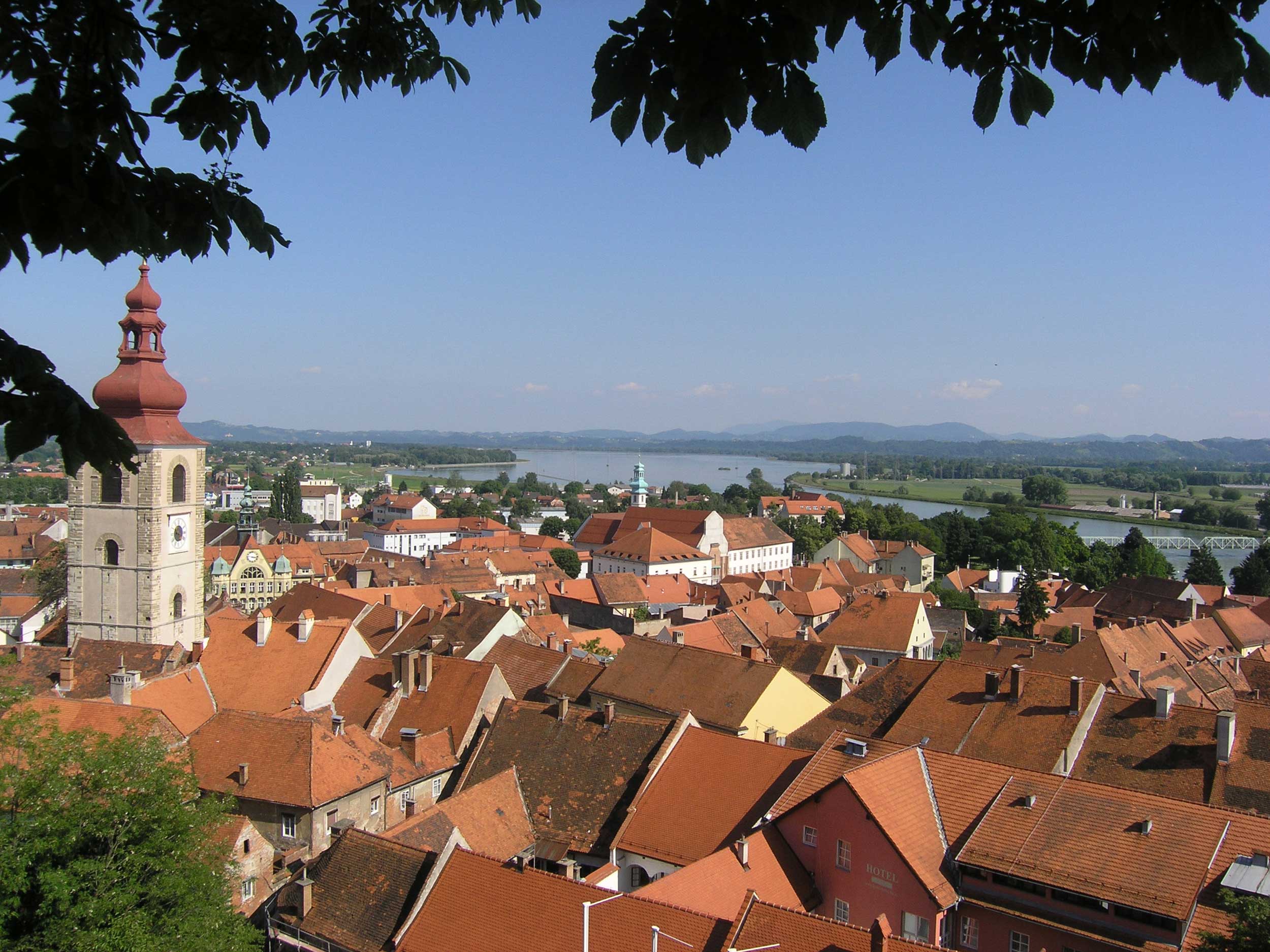 Puh Bridge over Drava in Ptuj