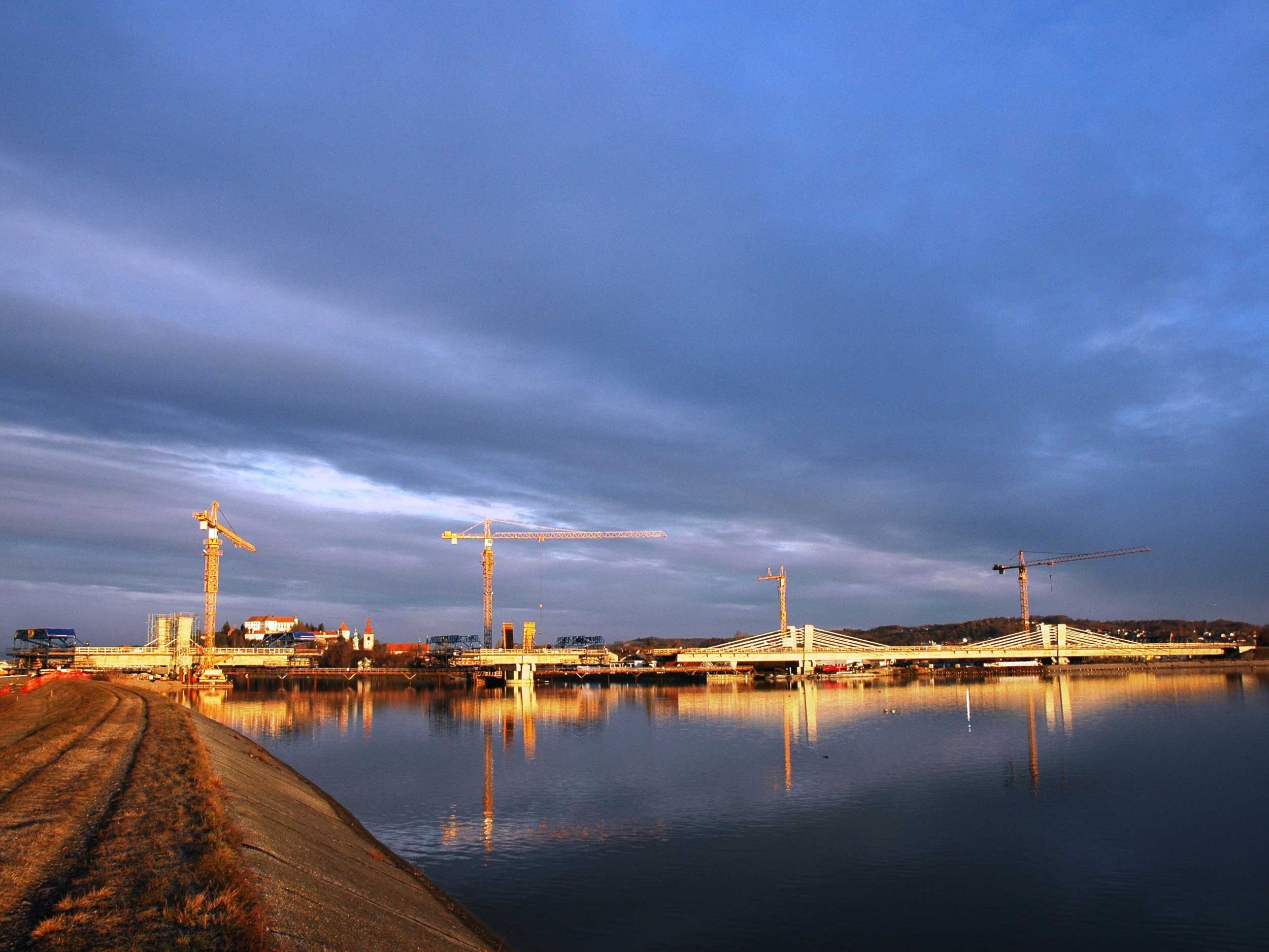 Puh Bridge over Drava in Ptuj