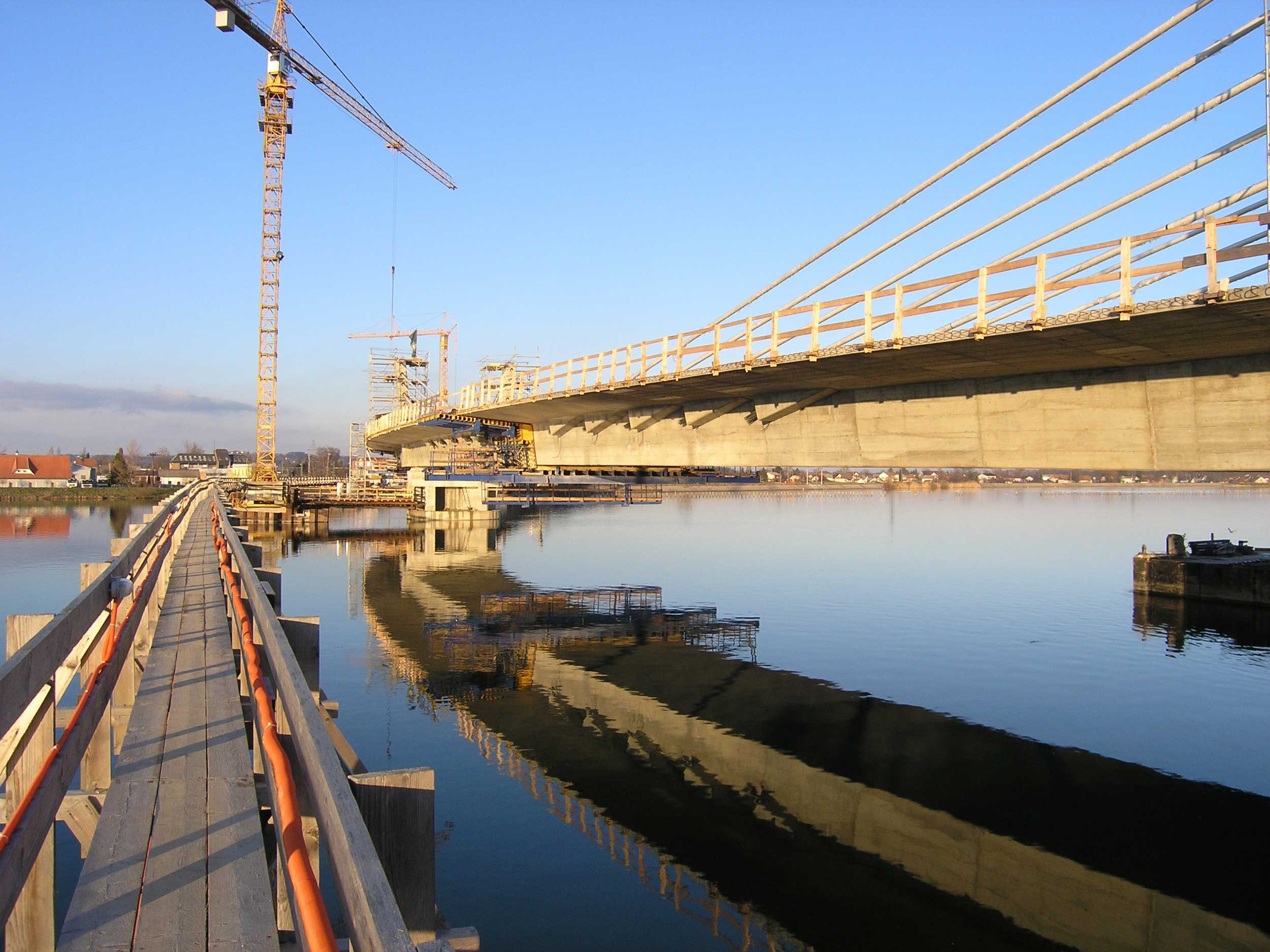 Puh Bridge over Drava in Ptuj
