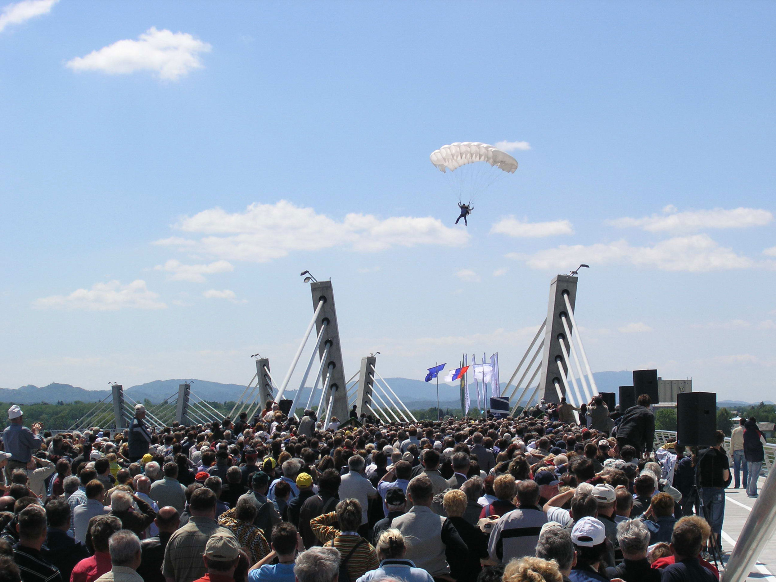 Puh Bridge over Drava in Ptuj