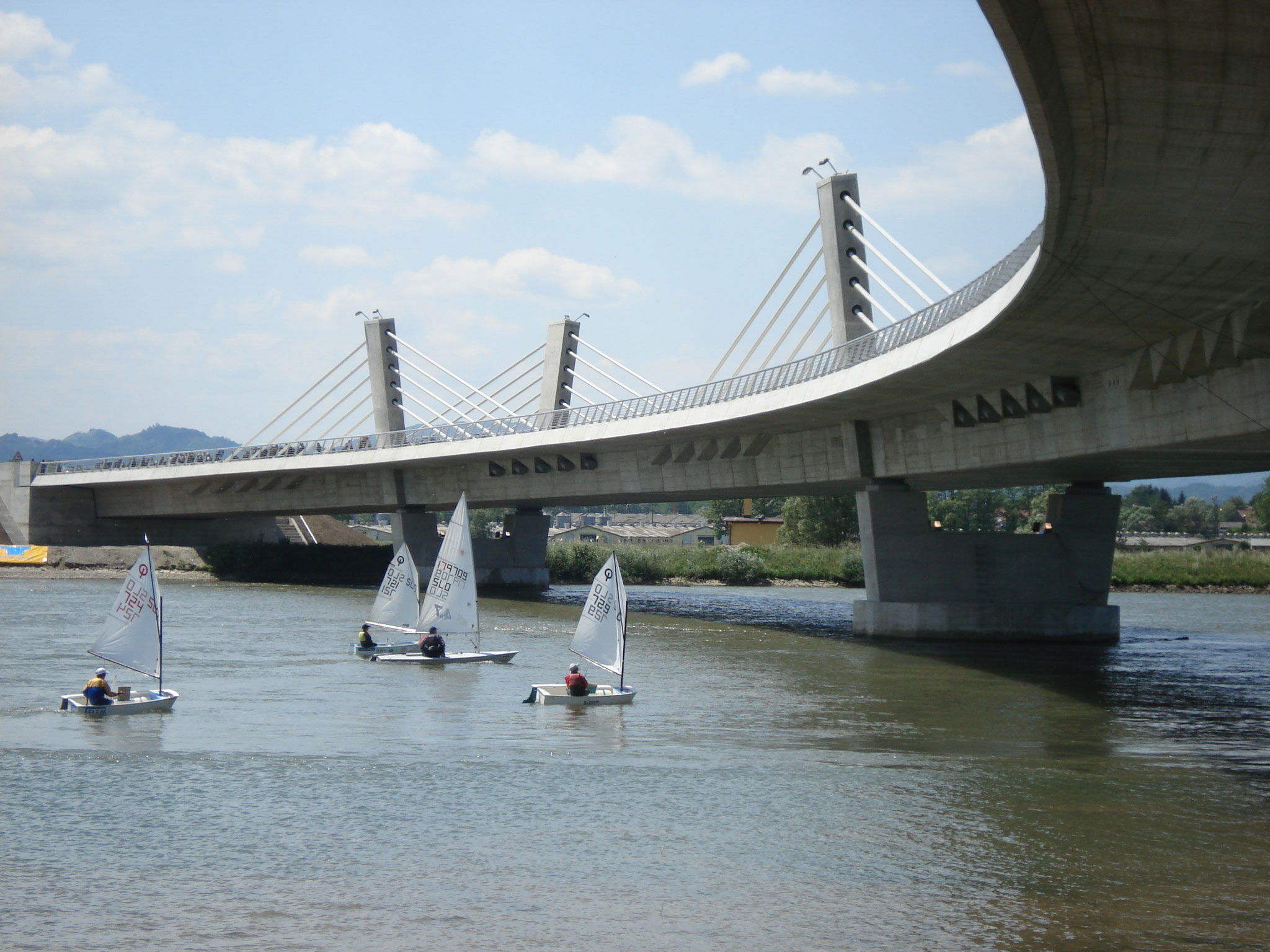 Puh Bridge over Drava in Ptuj