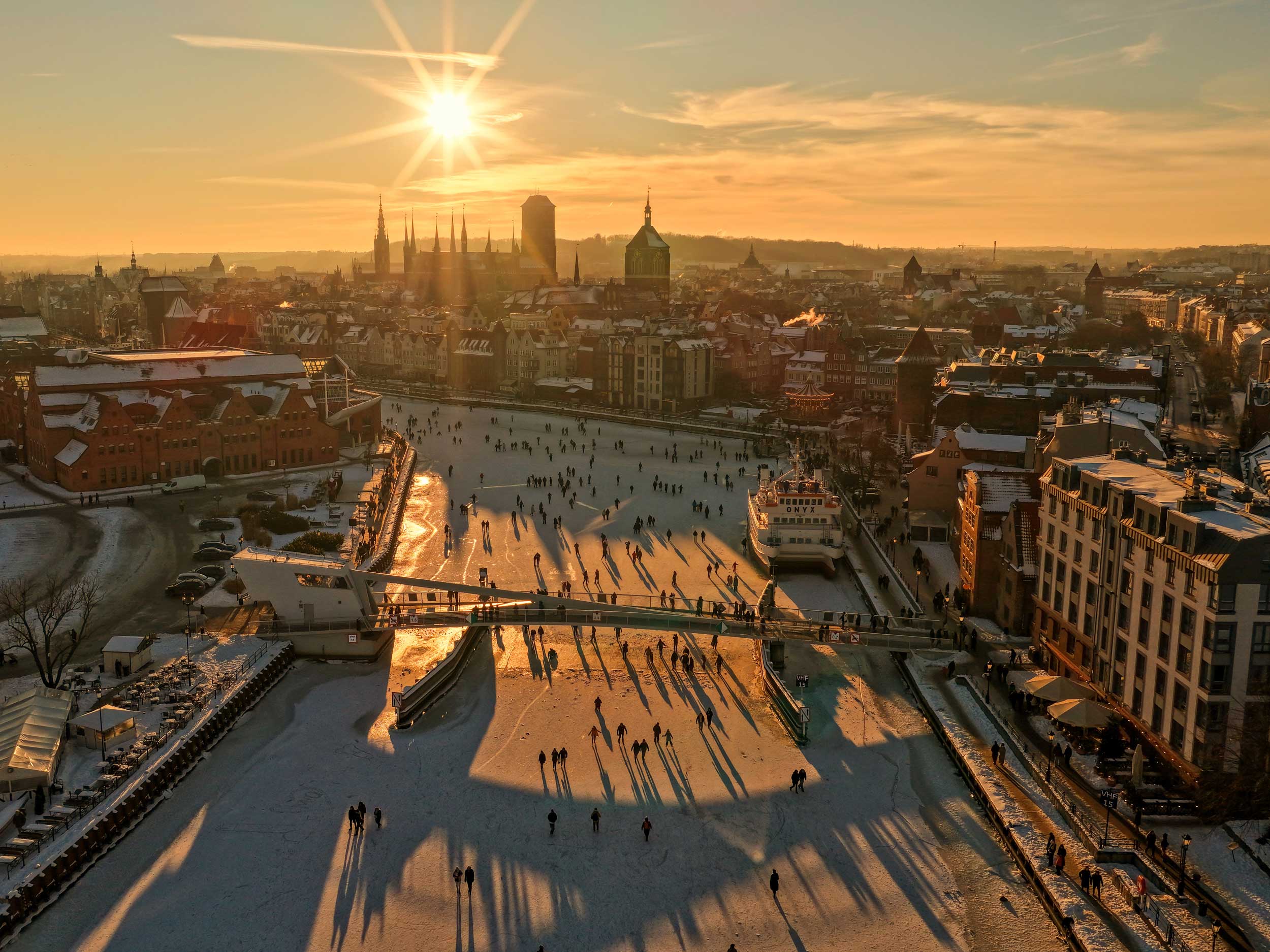 Footbridge to Ołowianka Island in Gdansk