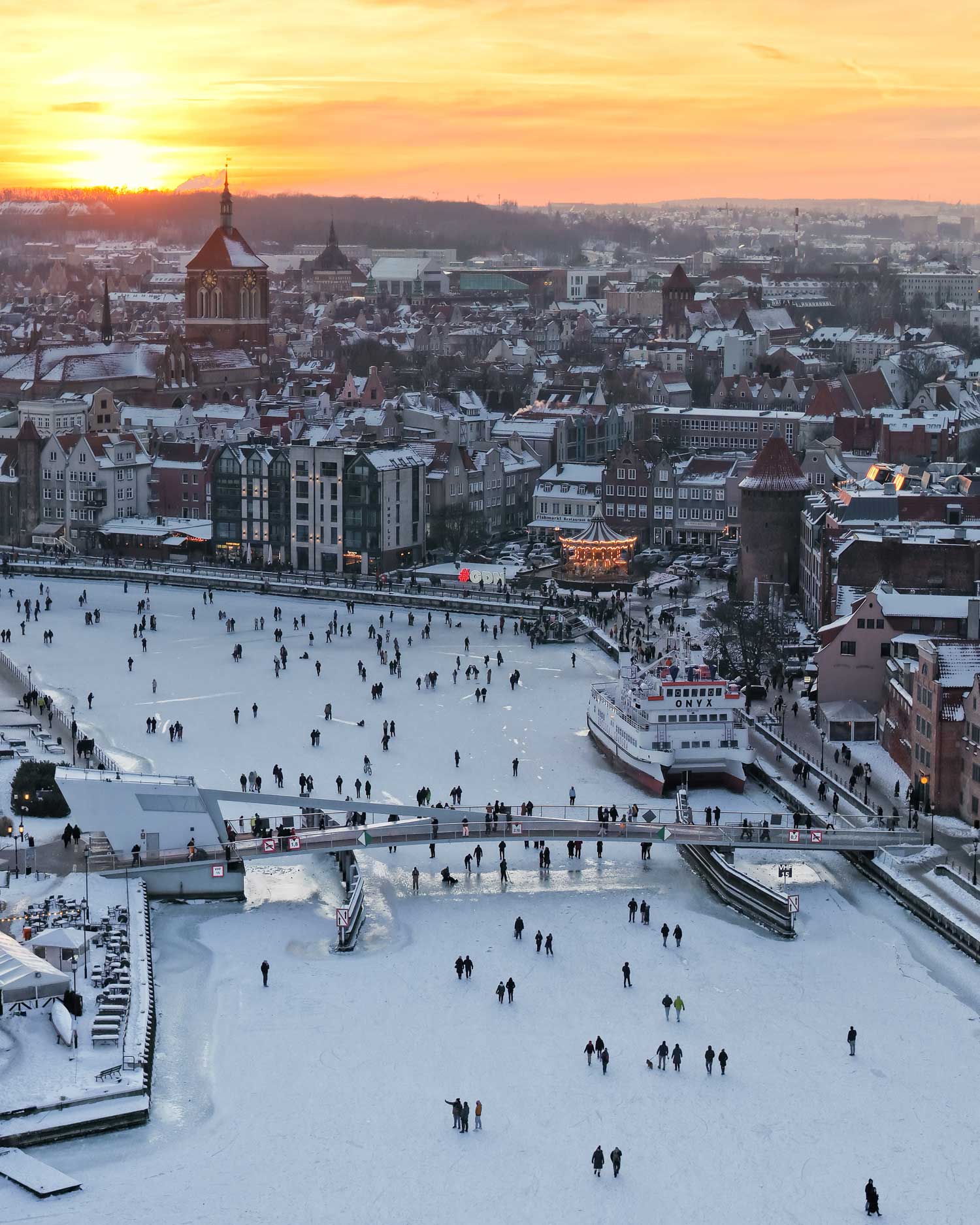 Footbridge to Ołowianka Island in Gdansk
