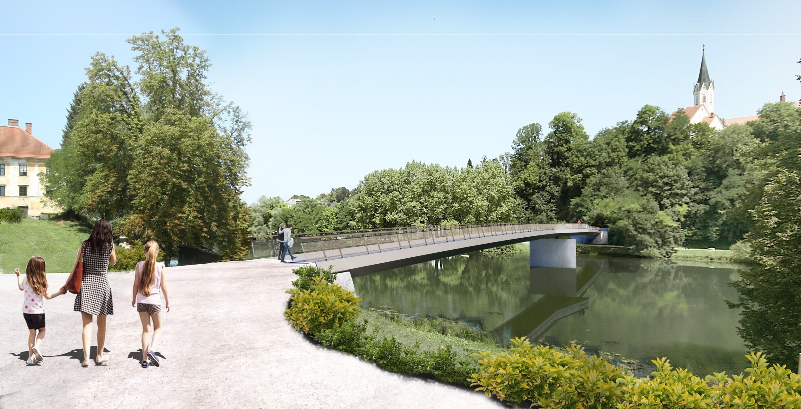 Foot and Cycle Bridge Loka-Kandija over Krka River
