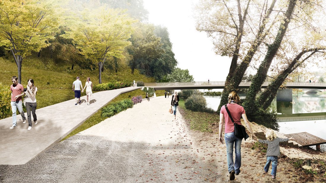 Foot and Cycle Bridge Loka-Kandija over Krka River