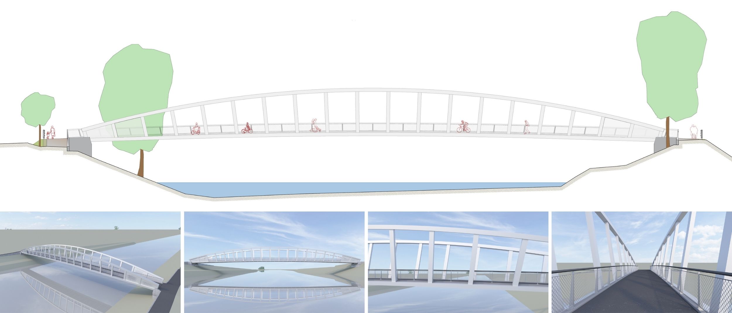 Pedestrian and cyclist bridge over Savinja River at Špica in Celje