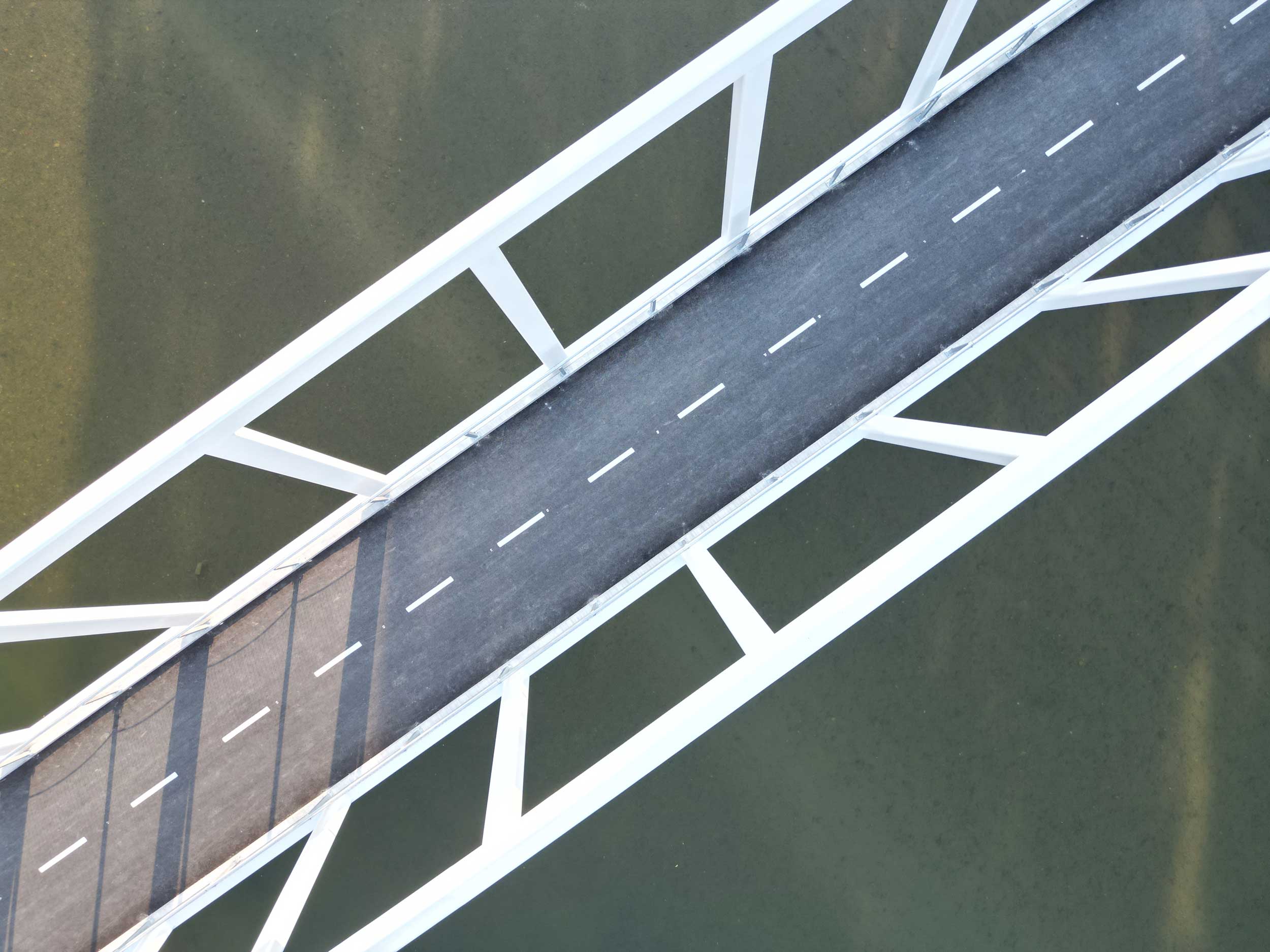 Pedestrian and cyclist bridge over Savinja River at Špica in Celje