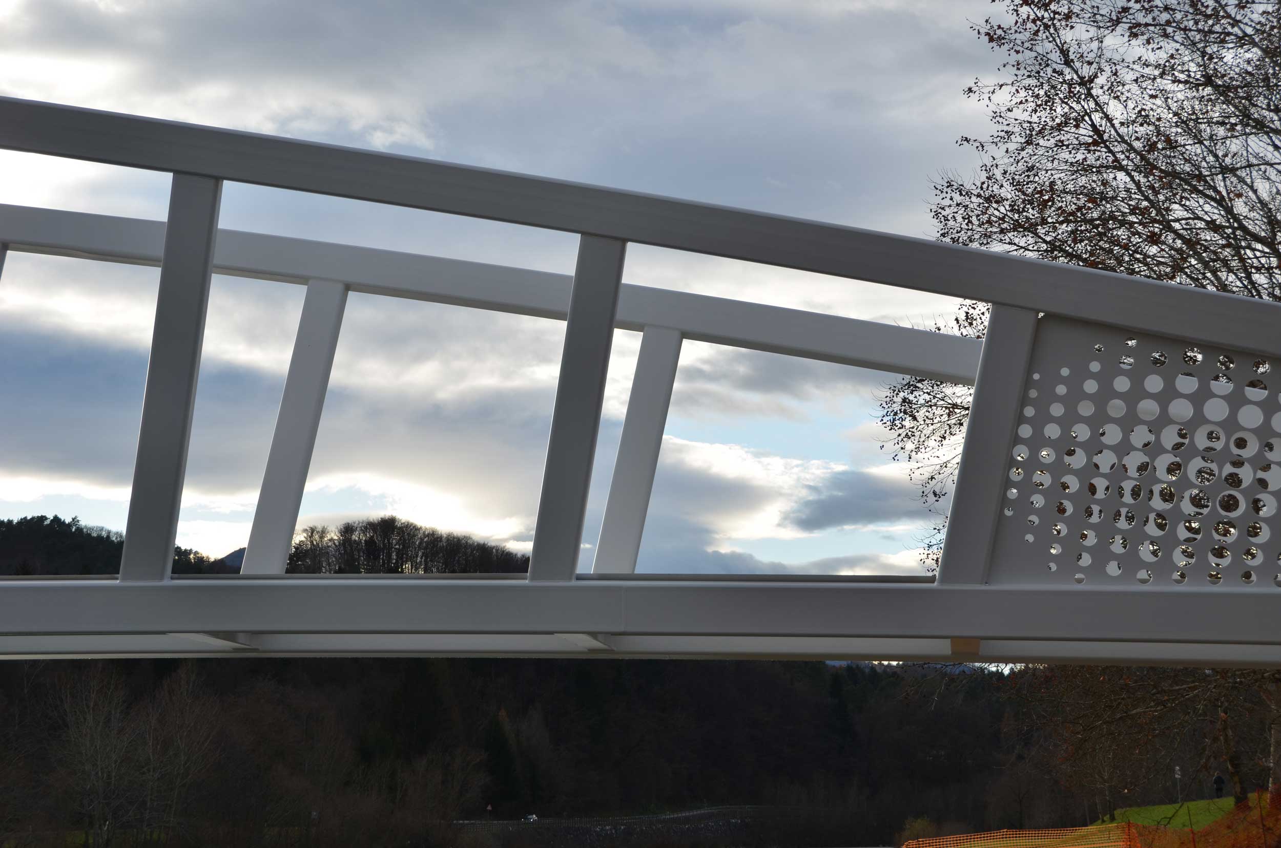 Pedestrian and cyclist bridge over Savinja River at Špica in Celje