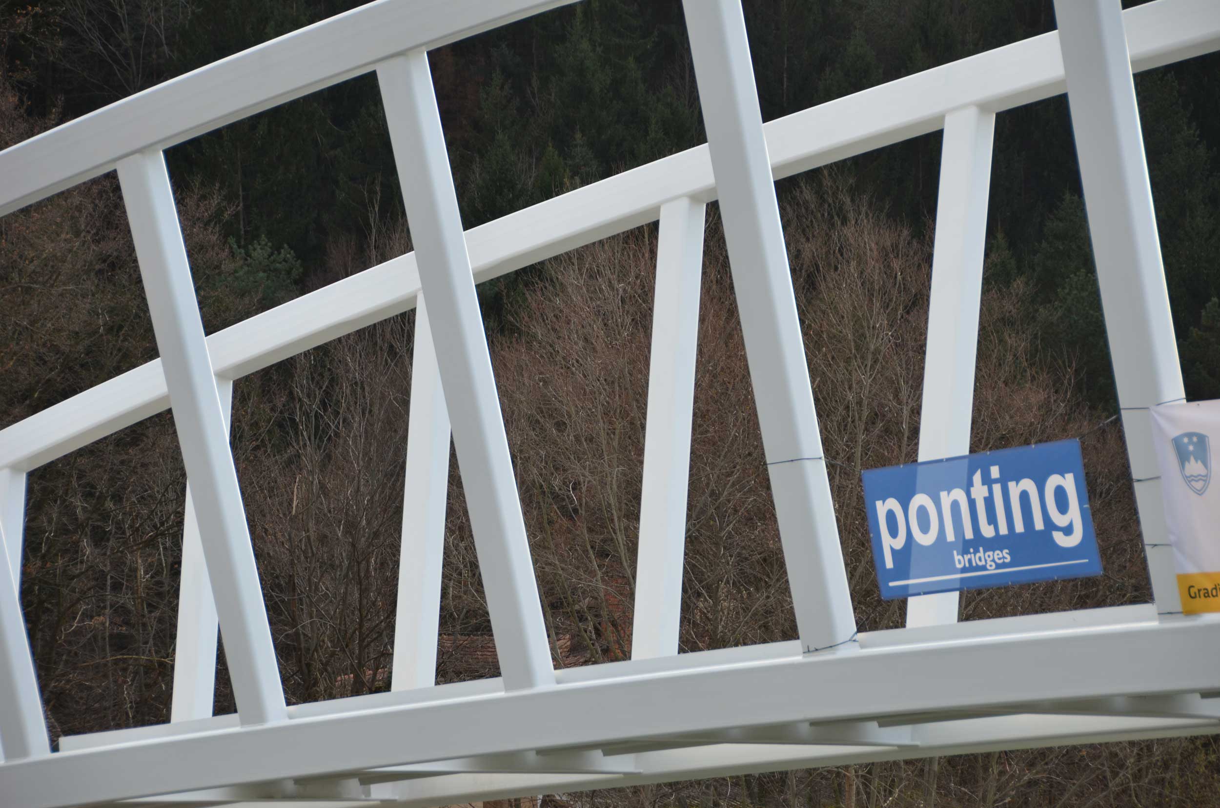 Pedestrian and cyclist bridge over Savinja River at Špica in Celje