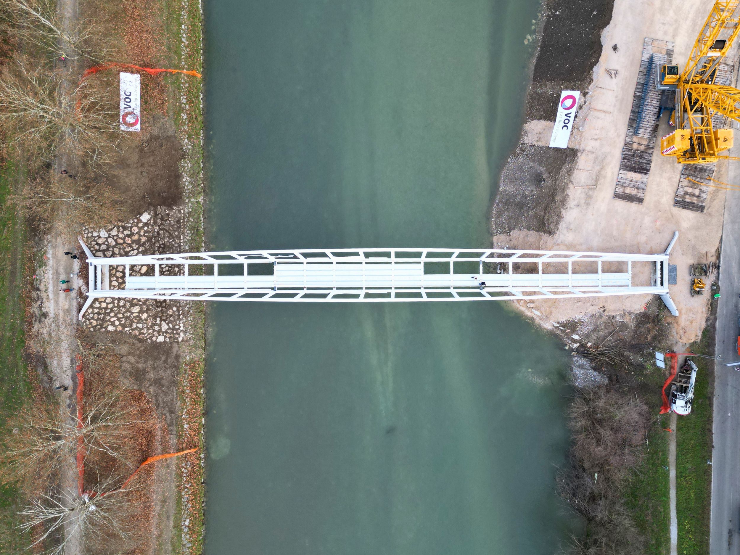 Pedestrian and cyclist bridge over Savinja River at Špica in Celje