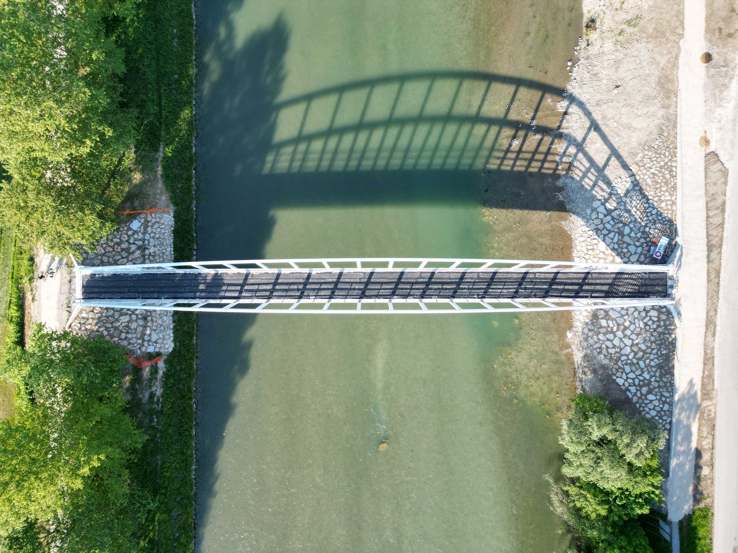 Pedestrian and cyclist bridge over Savinja River at Špica in Celje